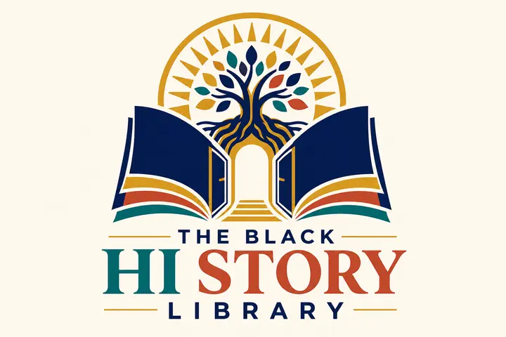 The Black Hi Story Library logo: an open book, welcoming doorway, rooted tree, and rising sun